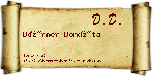 Dörmer Donáta névjegykártya
